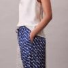 Pantaloni largi din twill de viscoză imprimat Pantaloni largi din twill de viscoză imprimat