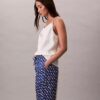 Pantaloni largi din twill de viscoză imprimat Pantaloni largi din twill de viscoză imprimat
