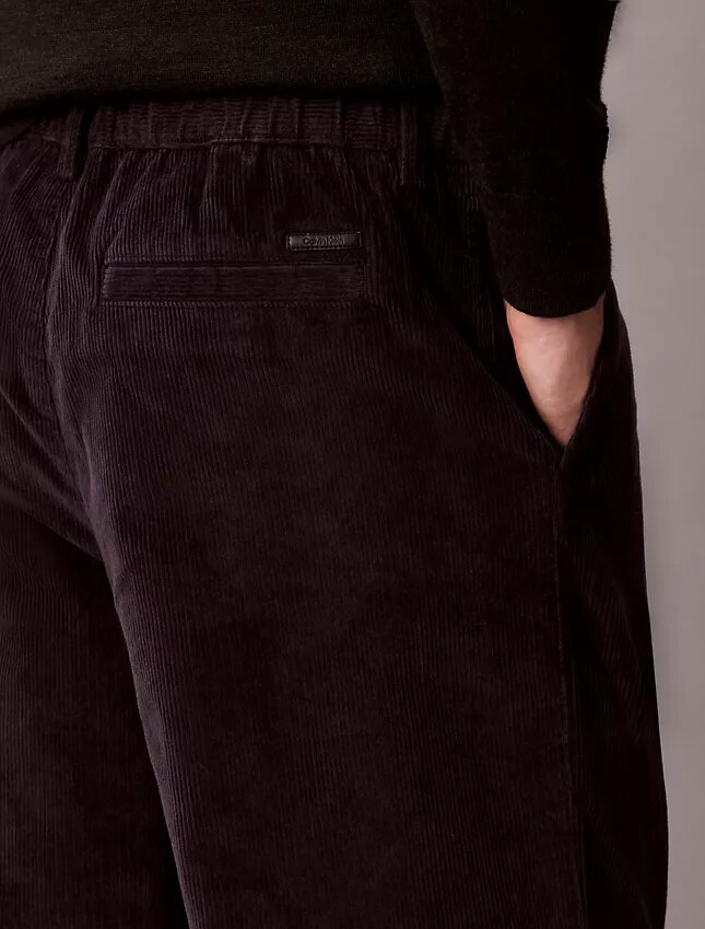 Pantaloni largi din velur con pliuri Pantaloni largi din velur con pliuri