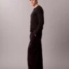 Pantaloni largi din velur con pliuri Pantaloni largi din velur con pliuri