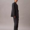 Pantaloni plisați din amestec de gabardină de lână