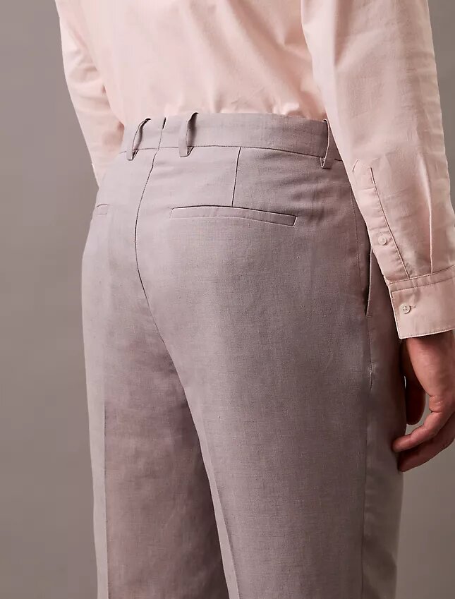 Pantaloni plisați din amestec de in Pantaloni plisați din amestec de in