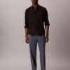 Pantaloni plisați din amestec de in, cu talie elastică Pantaloni plisați din amestec de in, cu talie elastică