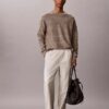 Pantaloni plisați din amestec de in, cu talie elastică Pantaloni plisați din amestec de in, cu talie elastică