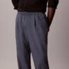 Pantaloni plisați din amestec de in, cu talie elastică Pantaloni plisați din amestec de in, cu talie elastică