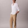 Pantaloni plisați din amestec de in, cu talie elastică Pantaloni plisați din amestec de in, cu talie elastică