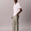 Pantaloni plisați din amestec de in, cu talie elastică Pantaloni plisați din amestec de in, cu talie elastică