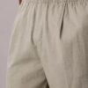 Pantaloni plisați din amestec de in, cu talie elastică Pantaloni plisați din amestec de in, cu talie elastică