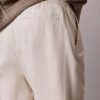 Pantaloni plisați din amestec de in, cu talie elastică Pantaloni plisați din amestec de in, cu talie elastică