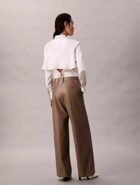 Pantaloni relaxați din imitație de piele