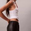 Pantaloni relaxați din imitație de piele Pantaloni relaxați din imitație de piele