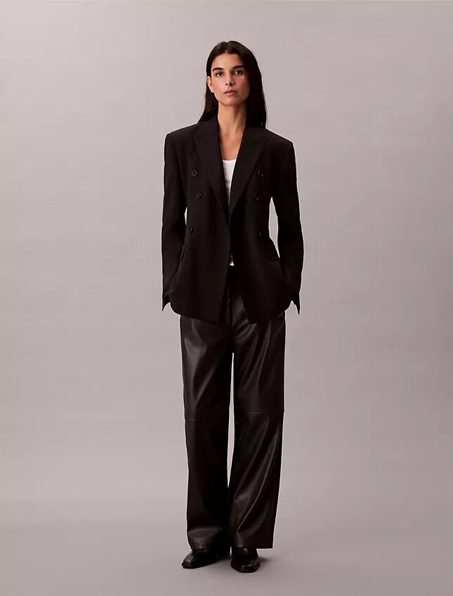 Pantaloni relaxați din imitație de piele Pantaloni relaxați din imitație de piele