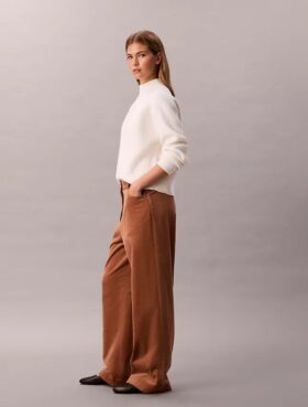 Pantaloni relaxați din velur