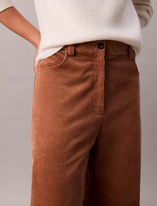 Pantaloni relaxați din velur Pantaloni relaxați din velur