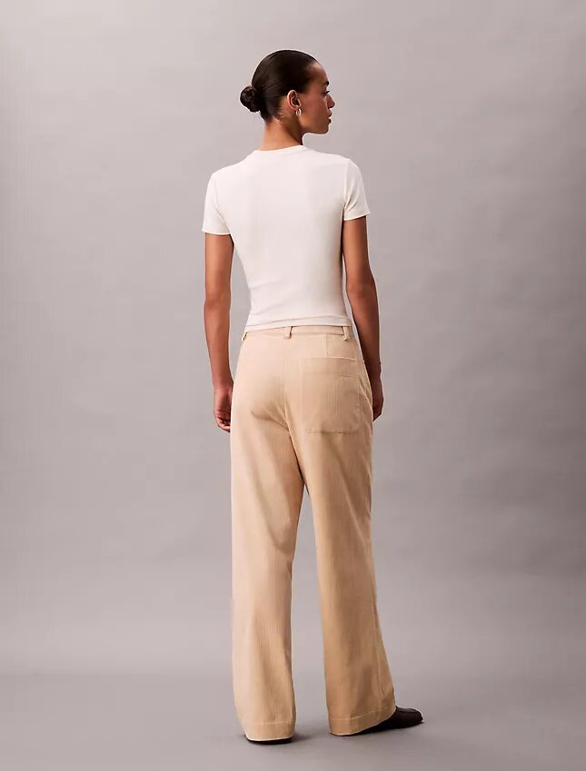 Pantaloni relaxați din velur Pantaloni relaxați din velur