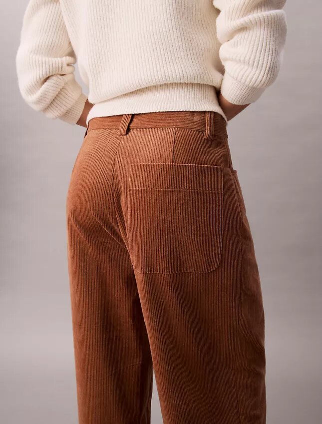 Pantaloni relaxați din velur Pantaloni relaxați din velur