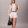 Pantaloni scurți bermuda din Cotton Stretch cu pliuri Pantaloni scurți bermuda din Cotton Stretch cu pliuri