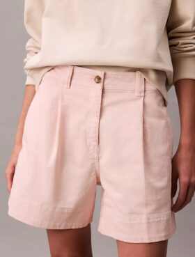 Pantaloni scurți bermuda din Cotton Stretch cu pliuri