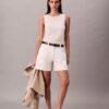 Pantaloni scurți bermuda din Cotton Stretch cu pliuri Pantaloni scurți bermuda din Cotton Stretch cu pliuri