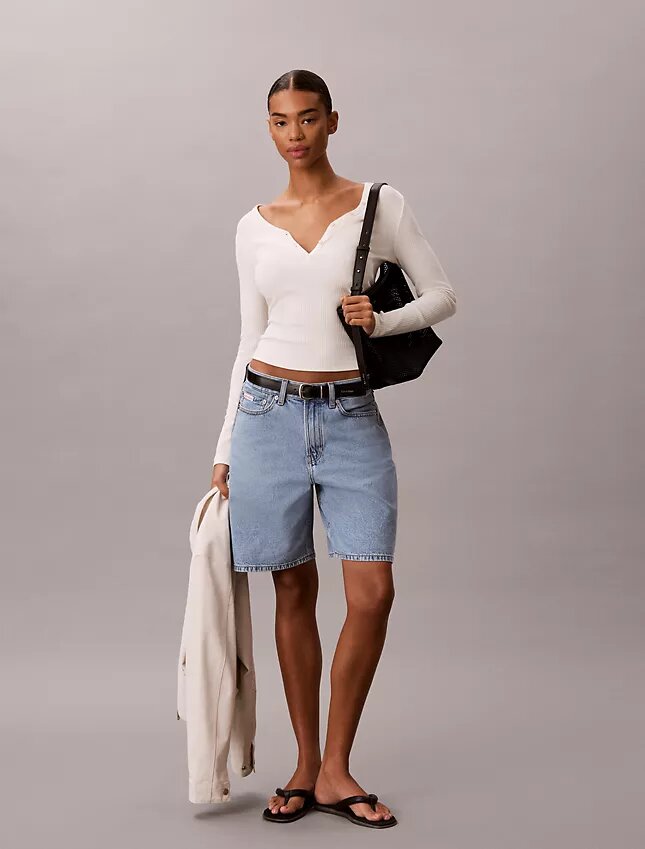 Pantaloni scurți bermuda din denim Pantaloni scurți bermuda din denim