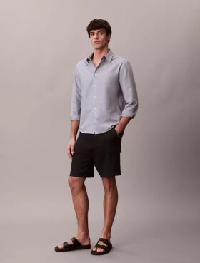 Pantaloni scurți cargo din amestec de in