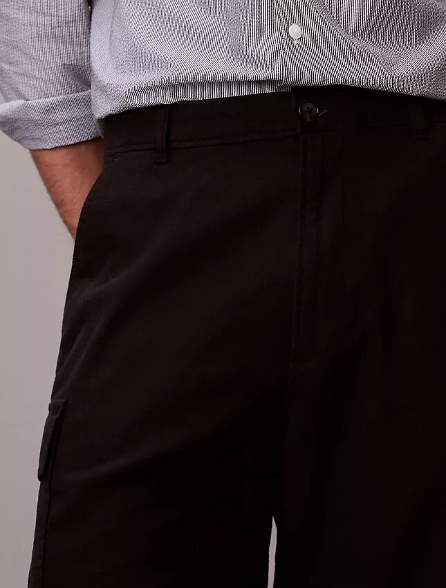 Pantaloni scurți cargo din amestec de in Pantaloni scurți cargo din amestec de in