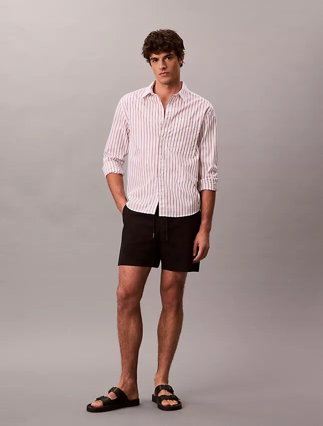 Pantaloni scurți chino din Cotton Stretch, cu talie elastică Pantaloni scurți chino din Cotton Stretch, cu talie elastică