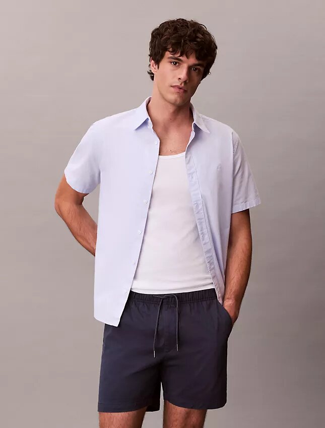 Pantaloni scurți chino din Cotton Stretch, cu talie elastică Pantaloni scurți chino din Cotton Stretch, cu talie elastică