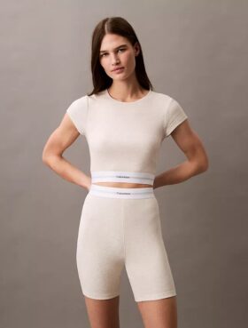 Pantaloni scurți de ciclism din Cotton Stretch cu nervuri