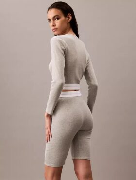 Pantaloni scurți de ciclism din Cotton Stretch cu nervuri