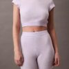 Pantaloni scurți de ciclism din Cotton Stretch cu nervuri