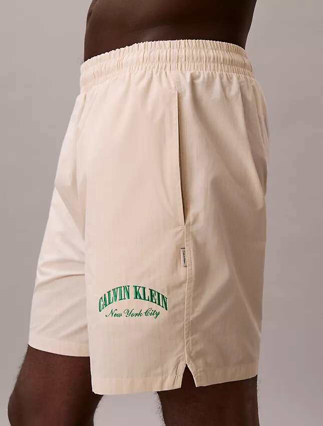 Pantaloni scurți de dormit din poplin clasic de bumbac Pantaloni scurți de dormit din poplin clasic de bumbac