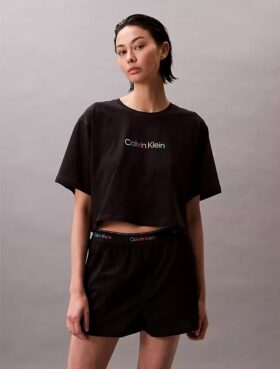 Pantaloni scurți de dormit din poplin cu logo Pride