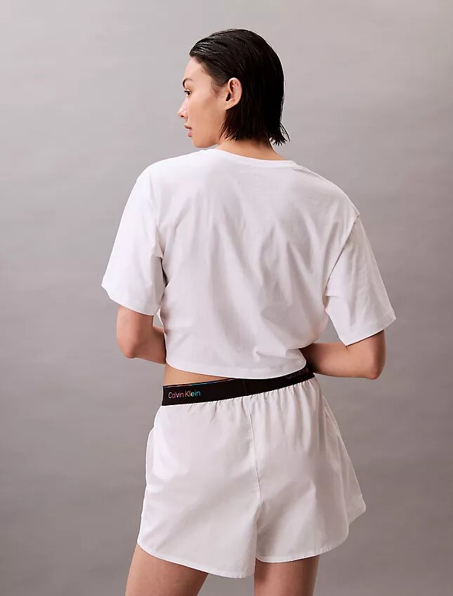Pantaloni scurți de dormit din poplin cu logo Pride Pantaloni scurți de dormit din poplin cu logo Pride