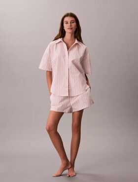 Pantaloni scurți de dormit din poplin de bumbac