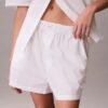 Pantaloni scurți de dormit din poplin de bumbac