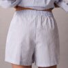 Pantaloni scurți de dormit din poplin de bumbac