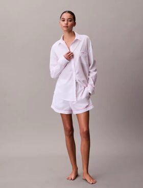 Pantaloni scurți de dormit din poplin de bumbac pentru Ziua Îndrăgostiților