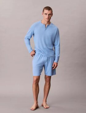 Pantaloni scurți de dormit din tricot waffle