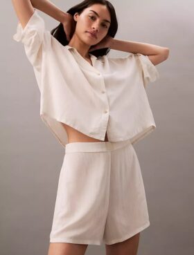 Pantaloni scurți de dormit din viscoză țesută