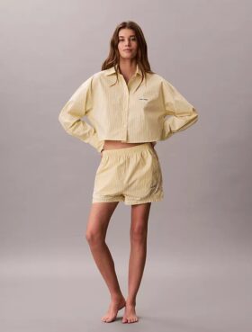 Pantaloni scurți de pijama din poplin de bumbac