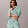 Pantaloni scurți de pijama din poplin de bumbac