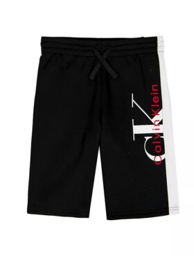 Pantaloni scurți de trening pentru băieți cu imprimeu Monologo vertical