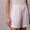Pantaloni scurți din amestec de in, cu talie elastică Pantaloni scurți din amestec de in, cu talie elastică