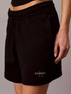 Pantaloni scurți din bumbac froté cu imprimeu Monologo