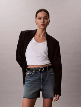 Pantaloni scurți din denim cu talie înaltă