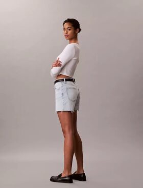 Pantaloni scurți din denim cu talie înaltă