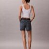 Pantaloni scurți din denim cu talie înaltă Pantaloni scurți din denim cu talie înaltă