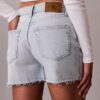 Pantaloni scurți din denim cu talie înaltă Pantaloni scurți din denim cu talie înaltă