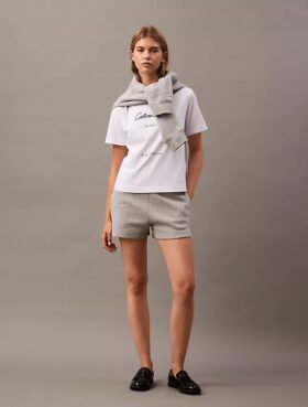 Pantaloni scurți din fleece cu logo arhivă